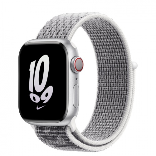 Apple Watch Series 8 41мм серебристый корпус из алюминия и ремешок Nike Sport Loop Summit White Black
