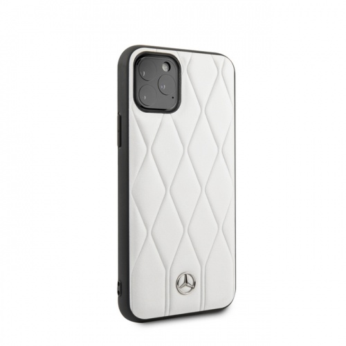 Кожаный чехол Mercedes Wave Quilted Hard для iPhone 11/11Pro/11ProMax, белый