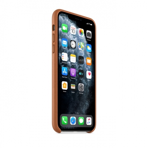 Кожаный чехол для iPhone 11 Pro Max, золотисто_коричневый цвет