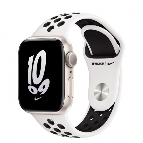 Apple Watch Series SE 2022 40мм корпус из алюминия "сияющая звезда" и ремешок Nike Sport Band Summit White Black