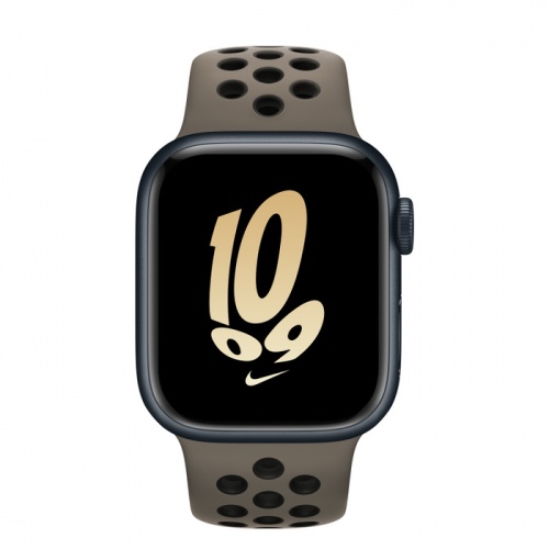Apple Watch Series 8 41мм корпус из алюминия "полночь" и ремешок Nike Sport Band Olive Grey Black