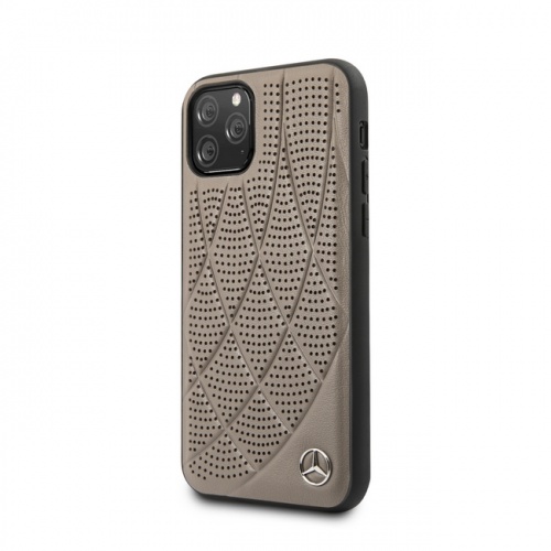 Чехол Mercedes Urban Smooth perforated Hard для iPhone 11/11Pro/11ProMax, коричневый