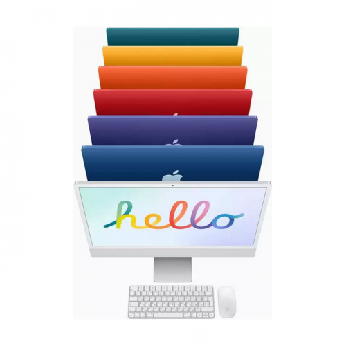Apple iMac 24" Retina 4,5K, M1 (8C CPU, 8C GPU), 8 ГБ, 512 ГБ SSD, серебристый
