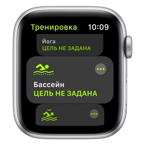 Apple Watch SE, 40 мм, корпус из алюминия серебристого цвета, спортивный ремешок белого цвета