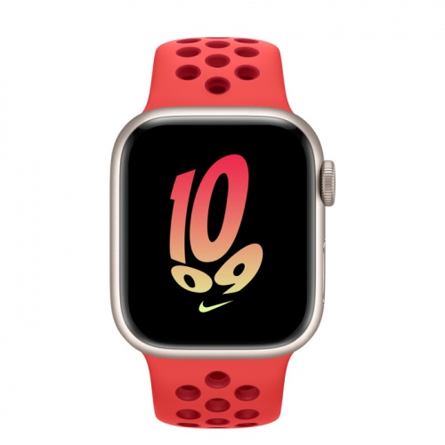 Apple Watch Series 8 41мм корпус из алюминия "сияющая звезда" и ремешок Nike Sport Band Bright Crimson Gym Red