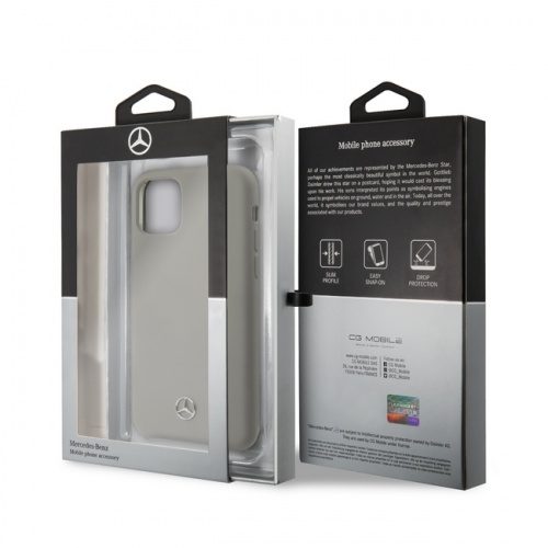 Чехол Mercedes Silicone Line для iPhone 11, серый