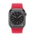 Apple Watch Series 8 45мм графитовый корпус из нержавеющей стали и ремешок Braided Solo Loop Red