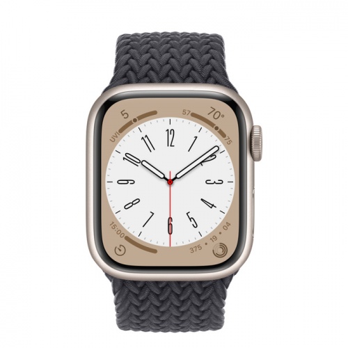 Apple Watch Series 8 41мм корпус из алюминия "сияющая звезда" и ремешок Braided Solo Loop Midnight