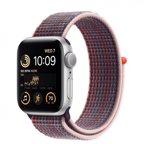 Apple Watch Series SE 2022 40мм серебристый корпус из алюминия и ремешок Sport Loop Elderberry