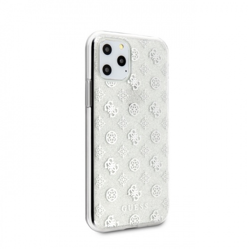 Чехол Guess для iPhone 11 Pro 4G Peony Hard PC/TPU Glitter Silver