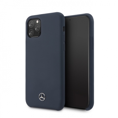Чехол Mercedes Liquid Silicone Hard для iPhone 11/11Pro/11ProMax, синий
