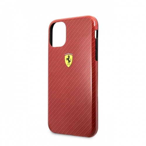 Чехол Ferrari On-Track Real Carbon Hard для iPhone 11/11Pro/11ProMax, красный