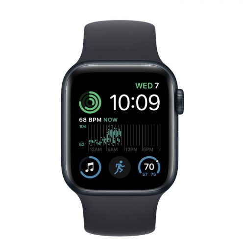 Apple Watch Series SE 2022 44мм корпус из алюминия "полночь" и ремешок Solo Loop Midnight
