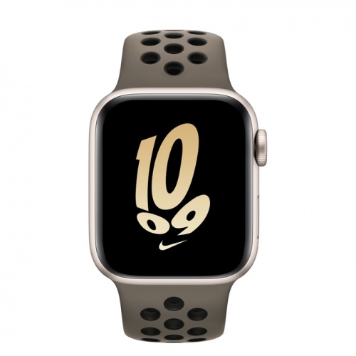 Apple Watch Series SE 2022 44мм корпус из алюминия "сияющая звезда" и ремешок Nike Sport Band Olive Grey Black