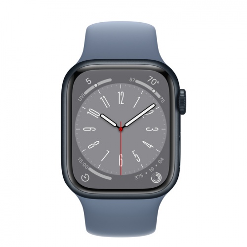 Apple Watch Series 8 41мм корпус из алюминия "полночь" и ремешок Sport Band Slate Blue
