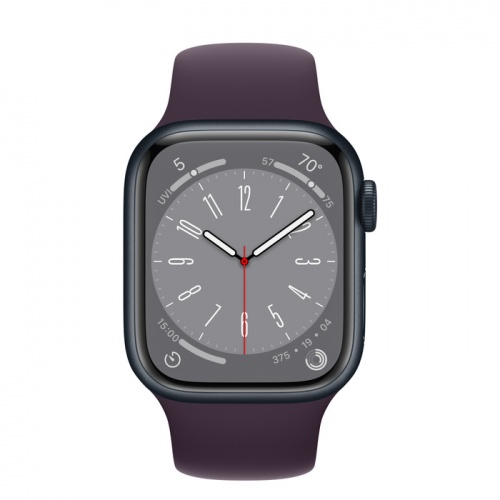 Apple Watch Series 8 41мм корпус из алюминия "полночь" и ремешок Sport Band Elderberry