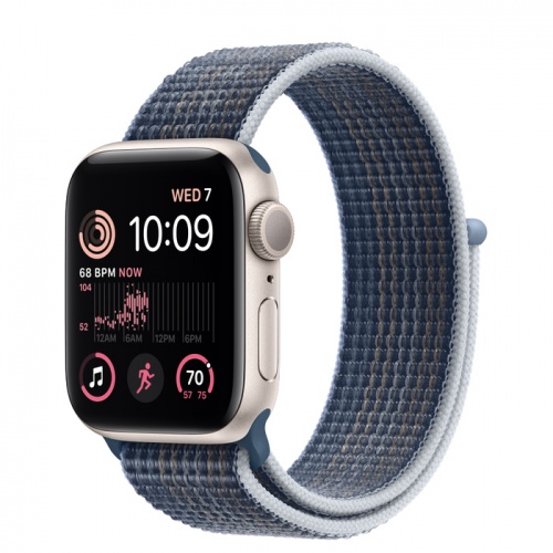 Apple Watch Series SE 2022 40мм корпус из алюминия "сияющая звезда" и ремешок Sport Loop Storm Blue