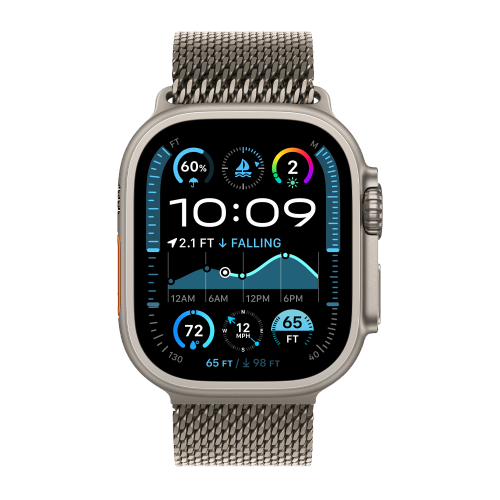 Apple Watch Ultra 2, цвет корпуса Natural, ремешок Titanium Milanese Loop, цвет Natural, размеры S/M/L