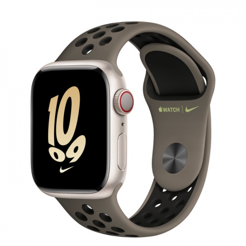 Apple Watch Series 8 45мм корпус из алюминия "сияющая звезда" и ремешок Nike Sport Band Olive Grey Black
