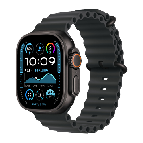 Apple Watch Ultra 2, цвет корпуса Black, ремешок Ocean Band, цвет Black, размеры S/M/L