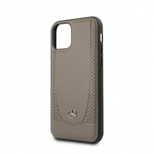 Кожаный чехол Mercedes Urban Smooth perforated Hard для iPhone 11/11Pro/11ProMax, коричневый