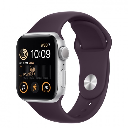 Apple Watch Series SE 2022 40мм серебристый корпус из алюминия и ремешок Sport Band Midnight