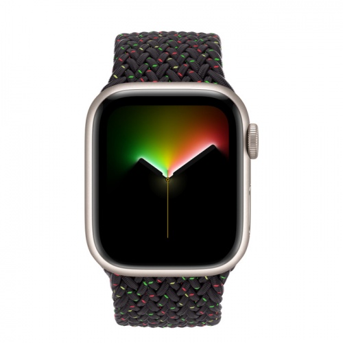Apple Watch Series 8 41мм корпус из алюминия "сияющая звезда" и ремешок Braided Solo Loop Black Unity