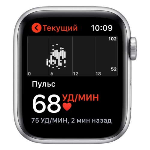 Apple Watch SE, 40 мм, корпус из алюминия серебристого цвета, спортивный ремешок белого цвета